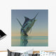Blue Marlin Bursts from Wall Decal