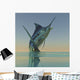 Blue Marlin Bursts from Wall Decal