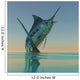 Blue Marlin Bursts from Wall Decal