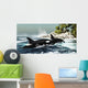 Two Killer Whales Swim Wall Decal