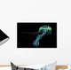 Iridescent Blue Jellyfish with Wall Decal