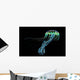 Iridescent Blue Jellyfish with Wall Decal