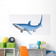 Blue Shark Profile Wall Decal