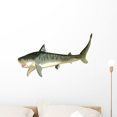 Tiger Shark Wall Decal Design 1 shown on a wall
