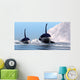 Two Orca Whales Pass Wall Decal