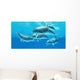 Group Bottlenose Dolphins Foraging Wall Decal