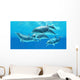 Group Bottlenose Dolphins Foraging Wall Decal