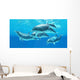 Group Bottlenose Dolphins Foraging Wall Decal
