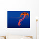 Orange Jellyfish Illustration Wall Decal