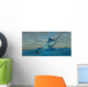 Blue Marlin Bursts from Wall Decal