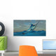 Blue Marlin Bursts from Wall Decal