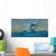 Blue Marlin Bursts from Wall Decal