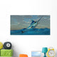 Blue Marlin Bursts from Wall Decal