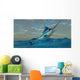 Blue Marlin Bursts from Wall Decal