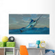 Blue Marlin Bursts from Wall Decal