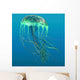 Green Jellyfish Illustration Wall Decal