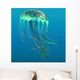 Green Jellyfish Illustration Wall Decal