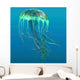 Green Jellyfish Illustration Wall Decal