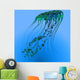 Green and Blue Jellyfish Wall Decal