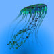 Green and Blue Jellyfish Wall Decal