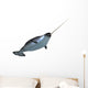 Male Narwhale Whale White Wall Decal