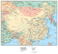 Political Map China Wall Decal