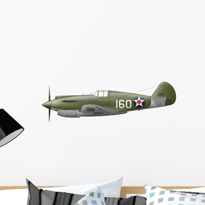 Illustration Curtis P-40 Warhawk Wall Decal shown on a wall