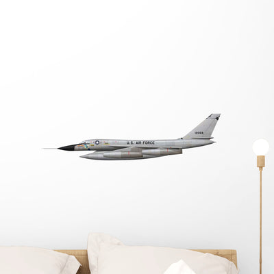 Illustration B-58 Hustler Us Wall Decal shown on a wall