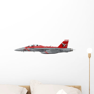 Illustration F A-18f Super Wall Decal Design 3 shown on a wall