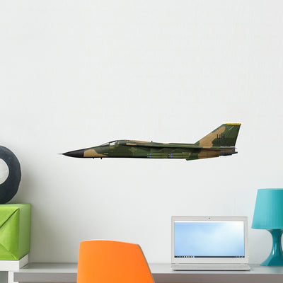Illustration F-111e Aardvark Wall Decal shown on a wall