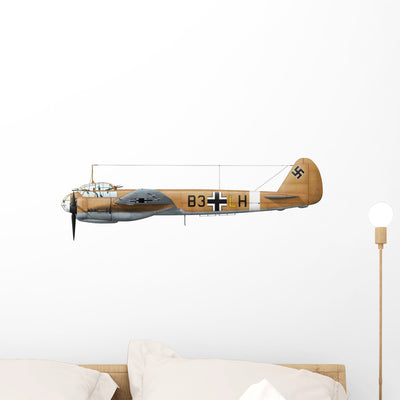 German Junkers Ju-88a-4 Combat Wall Decal Design 3 shown on a wall