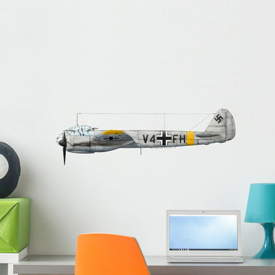 German Junkers Ju-88a-4 Combat Wall Decal Design 1 shown on a wall