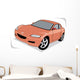 Tangerine Sports Car Wall Decal