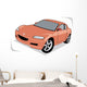 Tangerine Sports Car Wall Decal