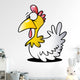 Cartoon White Chicken Wall Decal