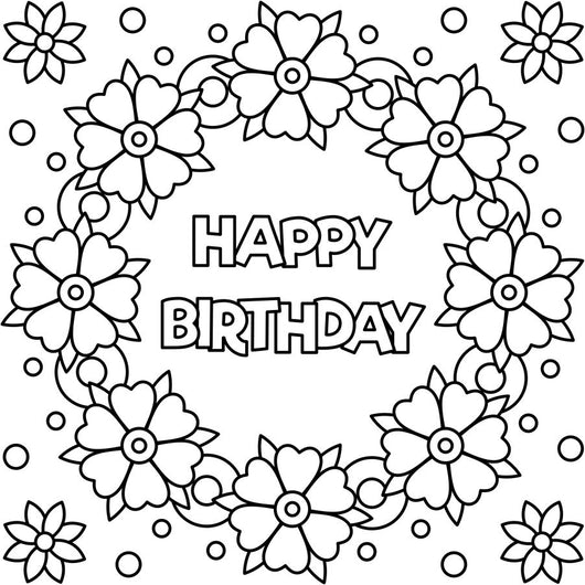 Happy Birthday Coloring Page Decal