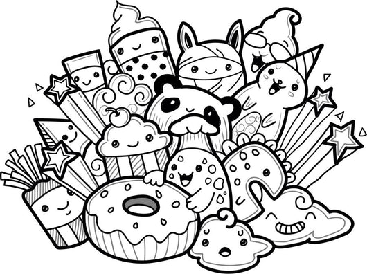 Fun Monster Doodles Coloring Page Decal