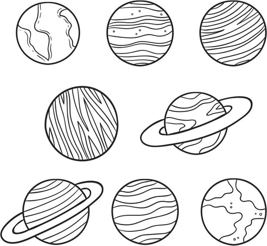Planets Coloring Page Decal