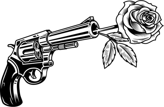 Revolver with Rose Page Decal