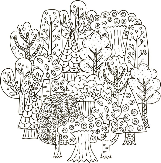 Trees Coloring Page Decal