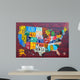 License Plate Map USA Large Wall Mural