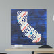 California License Plate Map Wall Mural