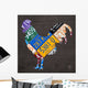 License Plate Art Rooster Wall Mural