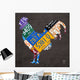 License Plate Art Rooster Wall Mural