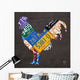 License Plate Art Rooster Wall Mural