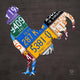 License Plate Art Rooster Wall Mural