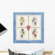 Four Snowmen With Heart Pockets Wall Mural