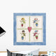 Four Snowmen With Heart Pockets Wall Mural