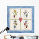Four Snowmen With Heart Pockets Wall Mural