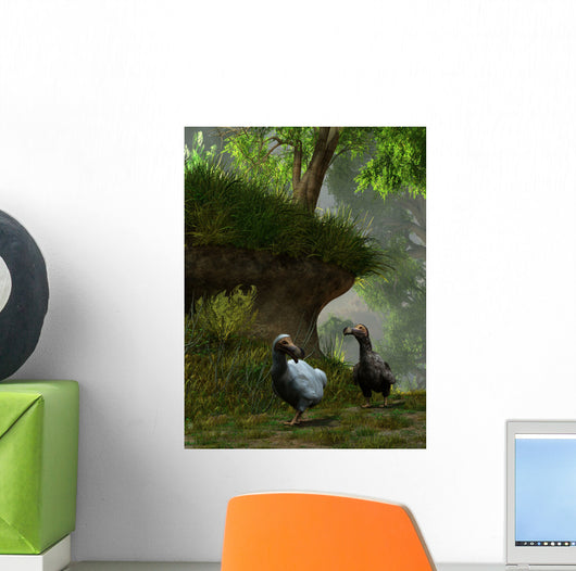 Pair Dodo Birds Waddle Wall Decal